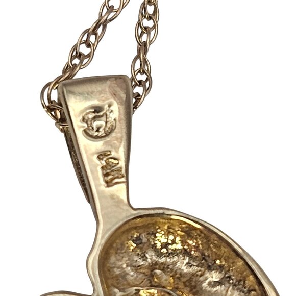 Mother & Child14K Gold Amethyst Heart Pendant Necklace 18" - Picture 9 of 16